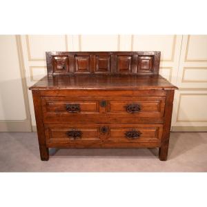 17th Century Chest Of Drawers With Back Panel