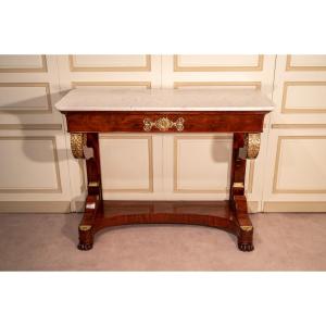 Restoration Period Mahogany Console Table