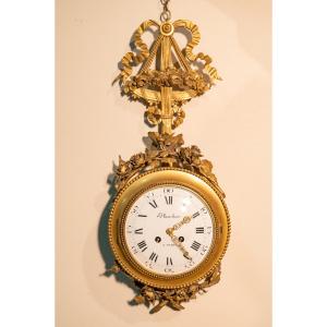 Louis XVI Style Bronze Alcove Cartel Clock