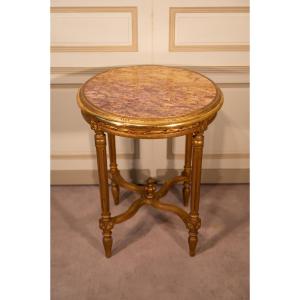 Louis XVI Style Giltwood Pedestal Table