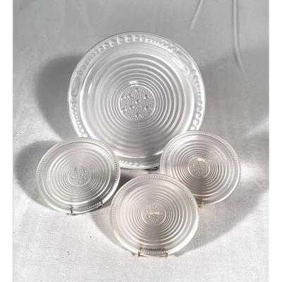 1 Trivet And 3 Coasters Of Glass Bottles In The Taste Of