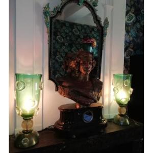 Pair Of Large Barovier And Toso Murano Lamps