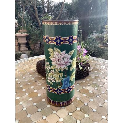 Large Cloisonne Roll Vase China 1900