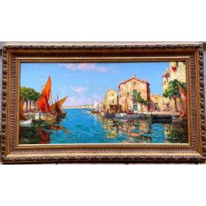 Painting: "les Martigues"(south Of France) By Charles Cousin