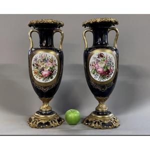 Important Sèvres Vases, Gilt Bronze Mount
