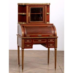 Louis XVI Cylinder Desk, Bonheur Du Jour In Mahogany