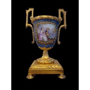 Pair Of Vases "sèvres" Gallant Scenes.