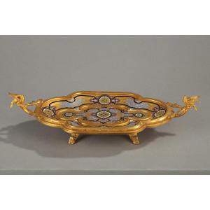 Cloisonné Bronze Tray Signed Giroux