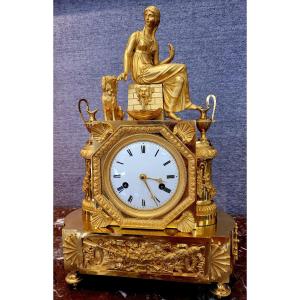 Directoire Pendulum In Gilt Bronze With Mercury: Fidelity
