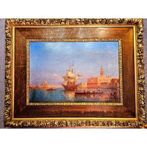Venice, The Doge's Palace At Sunset - Charles-clement Calderon, Oil On Canvas