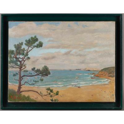 View From Dinard On Saint Malo. H / Canvas Signed A.broËt