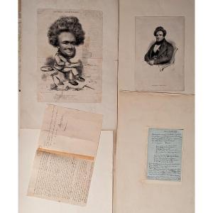 Michel Masson File With 2 Handwritten Letters