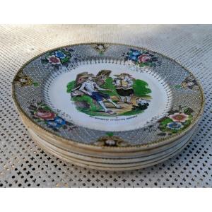 6 Leboeuf Milliet Don Quixote Plates