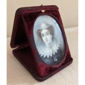Miniature In Its Case. Portrait Of A Woman