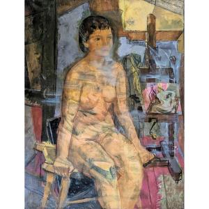 The Model In The Painter's Studio By Delavier