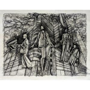 Fashion Drawing 70'. Chinese Ink