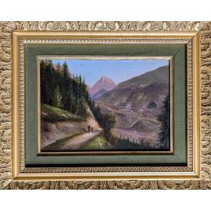Alpine Landscape By Louis Ritschard Around 1860