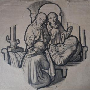 Drawing, Wash Project Stained Glass Saint Bruno Chartreux 