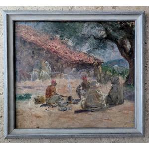Orientalist Painting. The Bivouac.