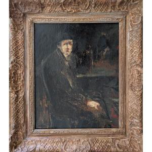 Framed Oil On Canvas, Portrait Signed Adolphe Pétérelle