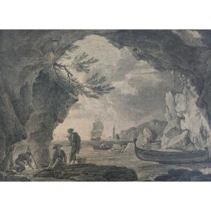 The Sailors' Traveling Kitchen, Framed Engraving - Joseph Vernet, Around 1775