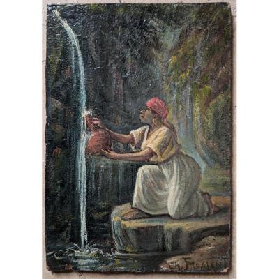 Femme à La Source By Ch. Froment