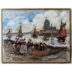Breton Scene. Pastel