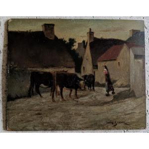 The Farmer And Her Herd. Lucien Griveau