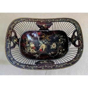 Sheet Metal Basket With Trompe l'Oeil Decor