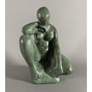 André Jaoul 1928-2000. Seated Bronze Nude