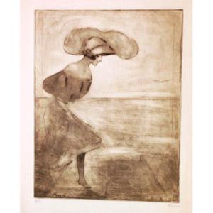 Gcm-original Engraving-proof-signed-dated-ernest Gayac-1912