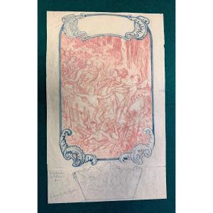 Gcd1-original Drawing-henri Bonis-sarabande De Lutins-poster Project-circa 1900