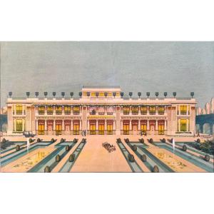 Original Drawing-art Nouveau-p.gosselin-palace Project-gouache-watercolor-circa 1920