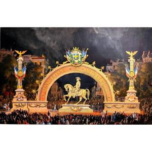 Chev-drawing Orig-annexation Of Nice-savoie-napoleon III-marseille-french School-second Empire