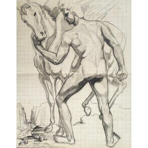Chev-original Drawing-rené Buthaud-lescure Stadium-chaban Delmas Stadium-bordeaux-1937