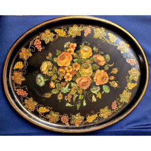 Large Tray - In Black Boiled Cardboard - Napoleon III