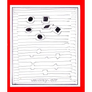 Victor Vasarely-original Sketch-[birth]-1955