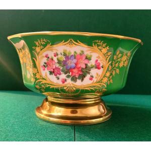 Cup With Cherries-paris Porcelain-jp Feuillet-floral Decor-gilding-circa 1830