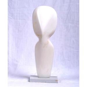 Mircea Milcovitch (born 1941) - Signed Abstract Carrara Marble Sculpture