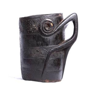 Sherpa Art - Nepal, Highlands Region - Large Carved Monoxyle Pot