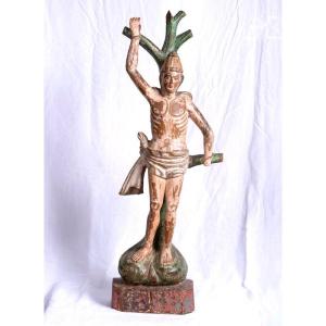 Hispanic Colonies From Southeast Asia, 18th Century - Saint Sebastian In Polychrome Wood