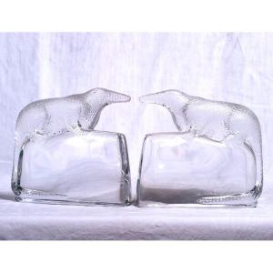 Lalique France (attributed To) - Crystal Pangolins