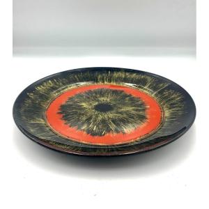 Colored Glass Plate Monogrammed On The Reverse - C. 1940-1950