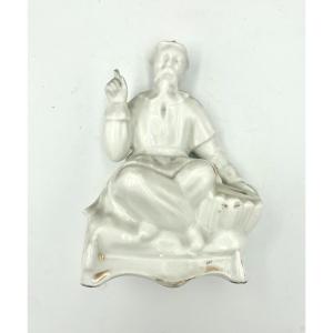 Jacob Petit (in The Taste Of) - White Earthenware Inkwell - France - 19th Century