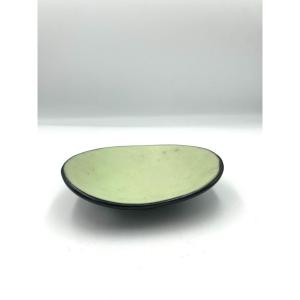 Almond Green And Brown Enameled Cup Marked Under The Base - 20th Century