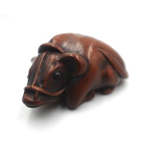 Japan Edo Period (1603–1868) – Carved Wooden Netsuke Depicting A Resting Ox (water Buffalo)