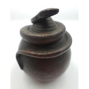 Japan, Bizen Kilns – Edo Period (1603–1868) – Tama Pearl And Snake Okimono