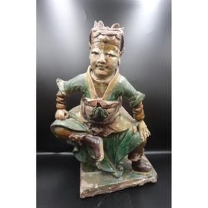 China, Circa 1900 — Glazed Ceramic Dignitary