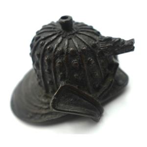 Japan Meiji Era (1868–1912) - Bronze Suiteki Water-dropper Shaped As A Suji-bachi Kabuto