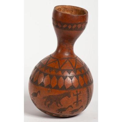 Africa Calabash : Engraved Gourd With Animal Decoration